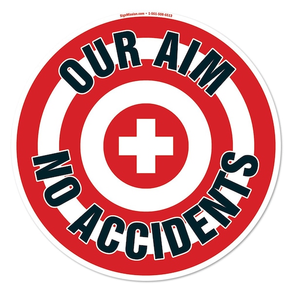 Our Aim No Accidents 16in Non-Slip Floor Marker, 12PK, 16 in L, 16 in H, FD-2-C-16-12PK-99907